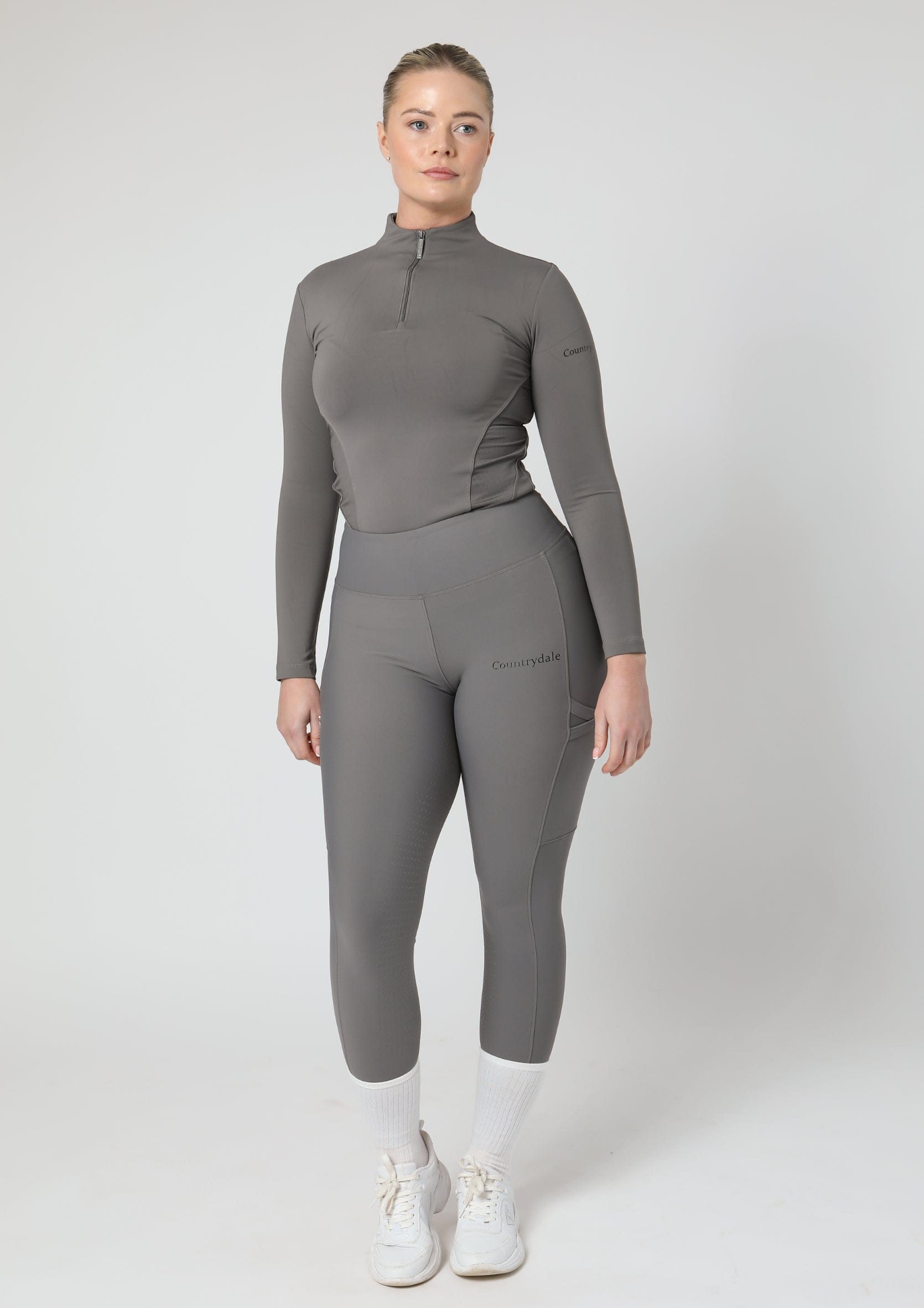 Motion Reitleggings mit Vollbesatz (Grau)
