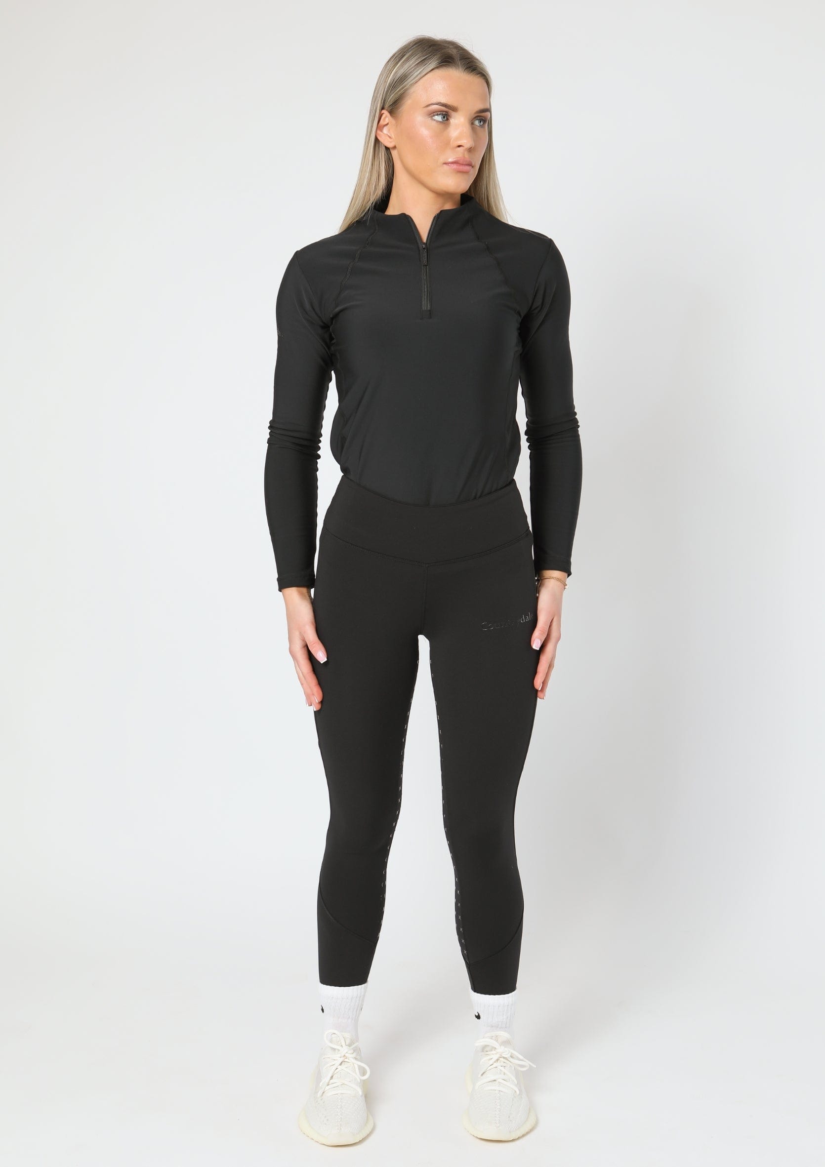 Thermal Performance Vollbesatz-Reitleggings (Schwarz)