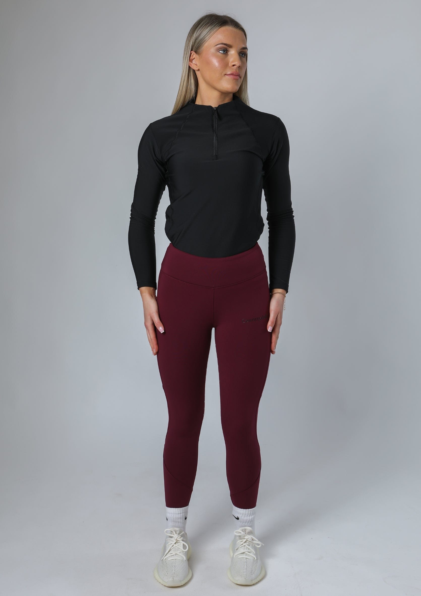 Thermal Performance Reitleggings mit Vollbesatz (Weinrot)