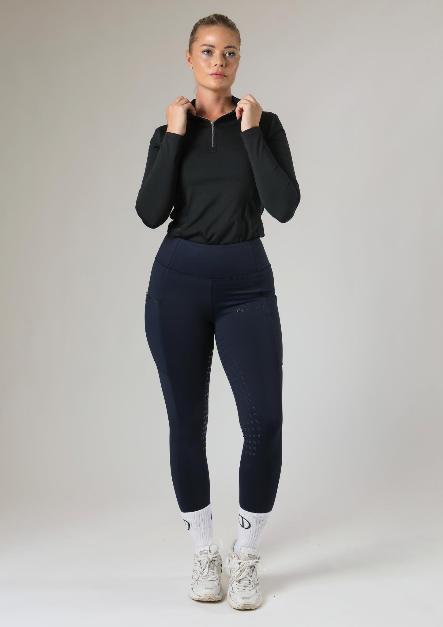 ThermoDry Vollbesatz-Reitleggings (Marine)