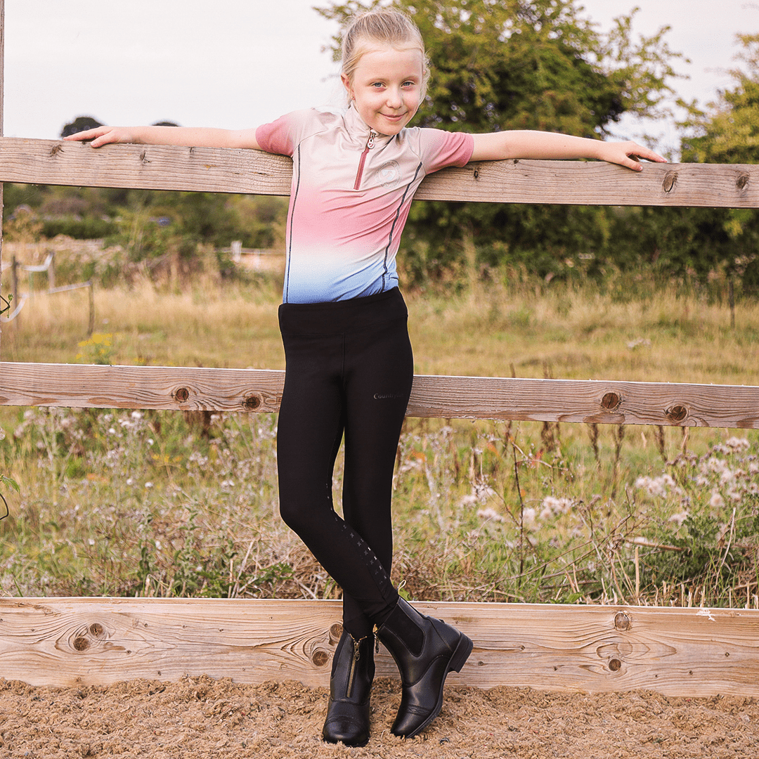 Kids Full Seat Riding Leggings (Black)