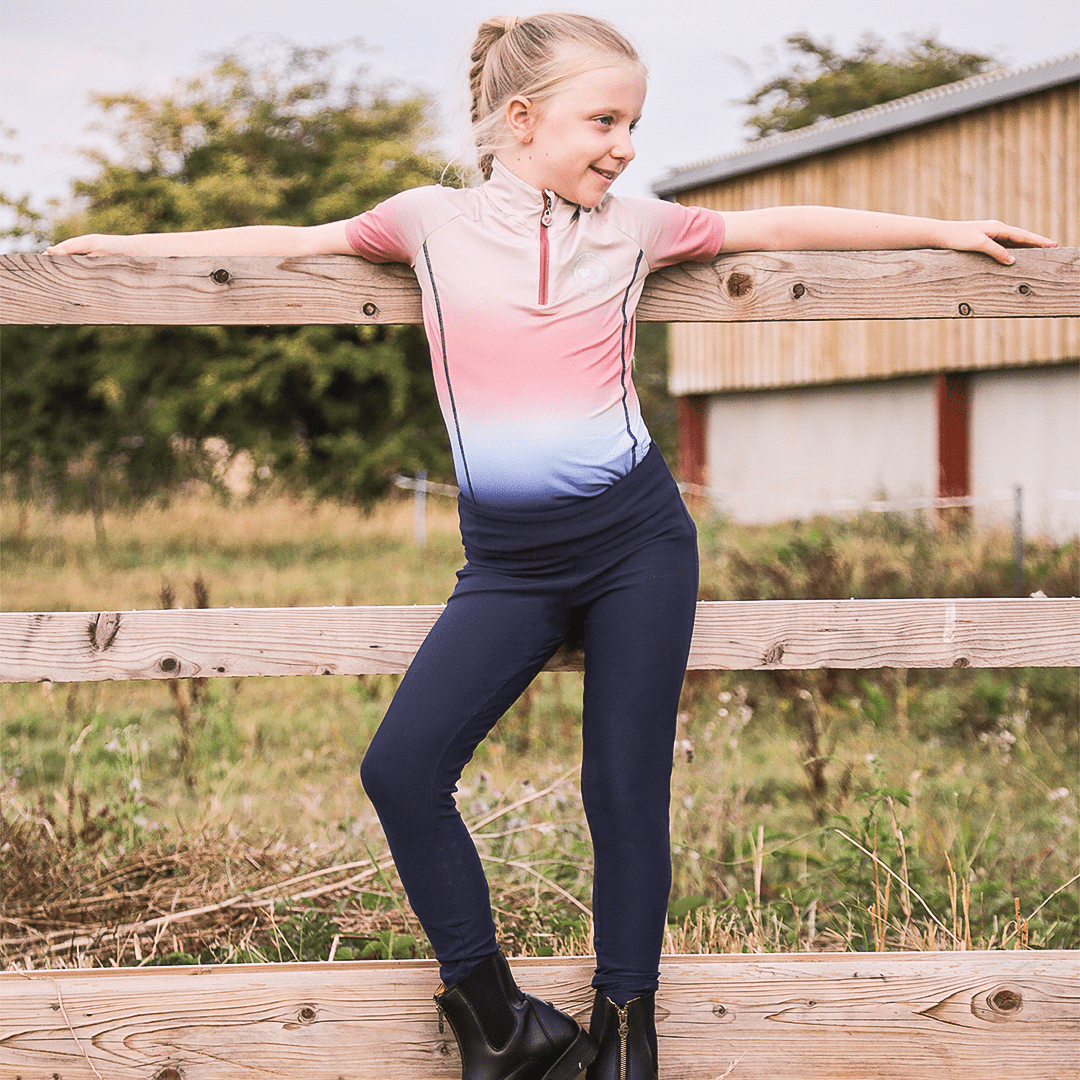 Reitleggings mit Vollbesatz für Kinder (Marineblau)