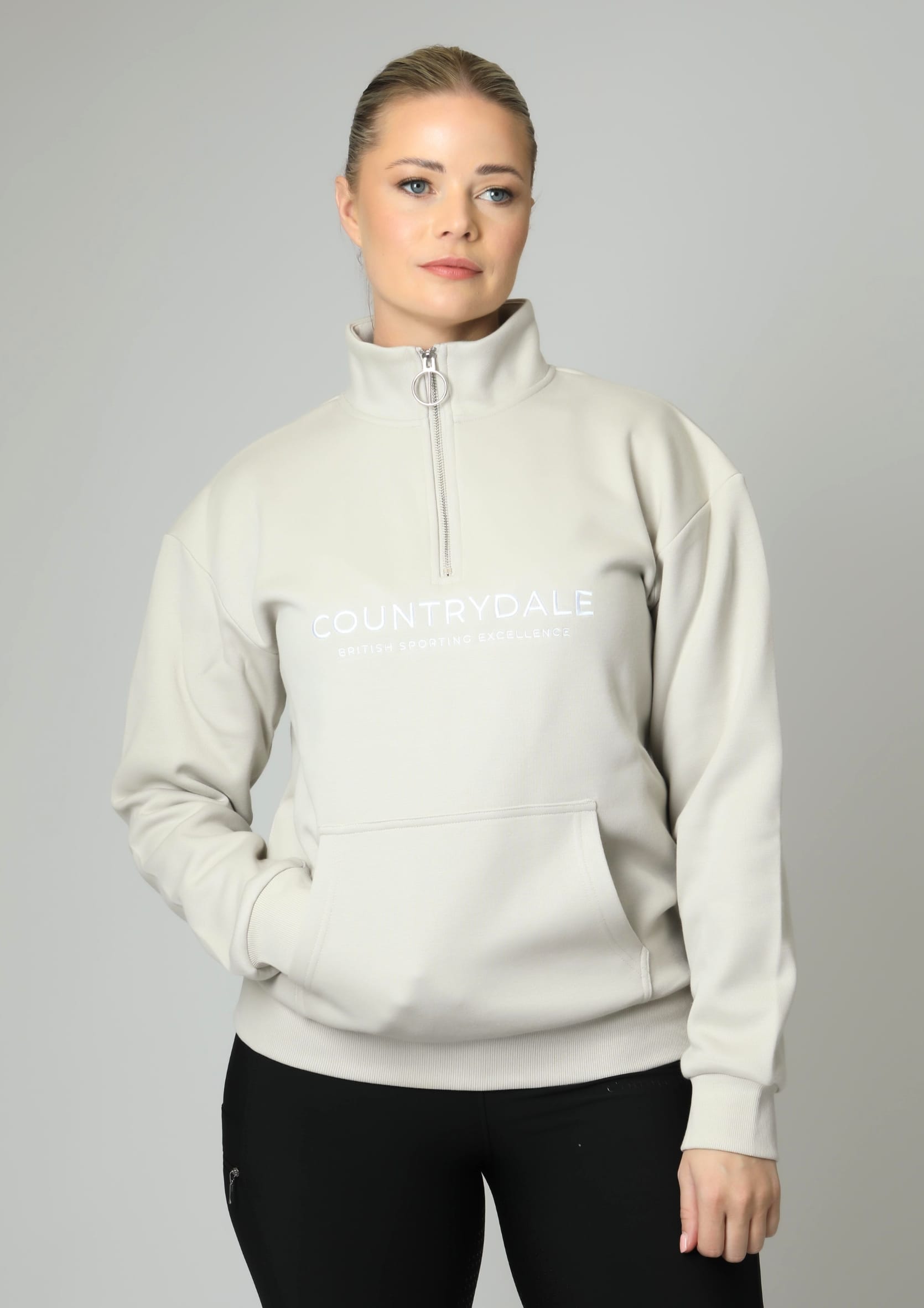 Kensington Quarter Zip Jumper (Beige)