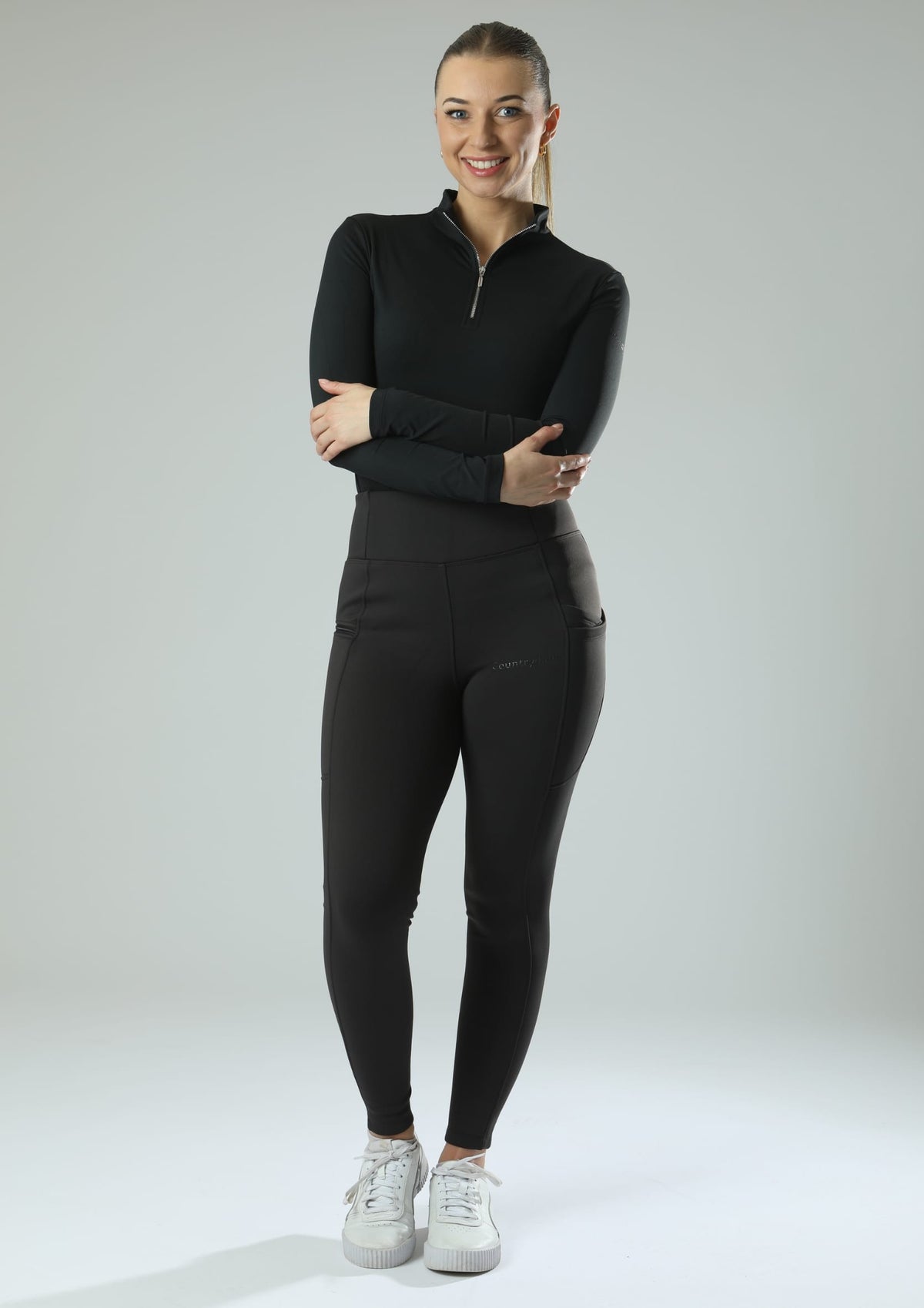 ThermoDry No-Grip Riding Leggings (Charcoal)