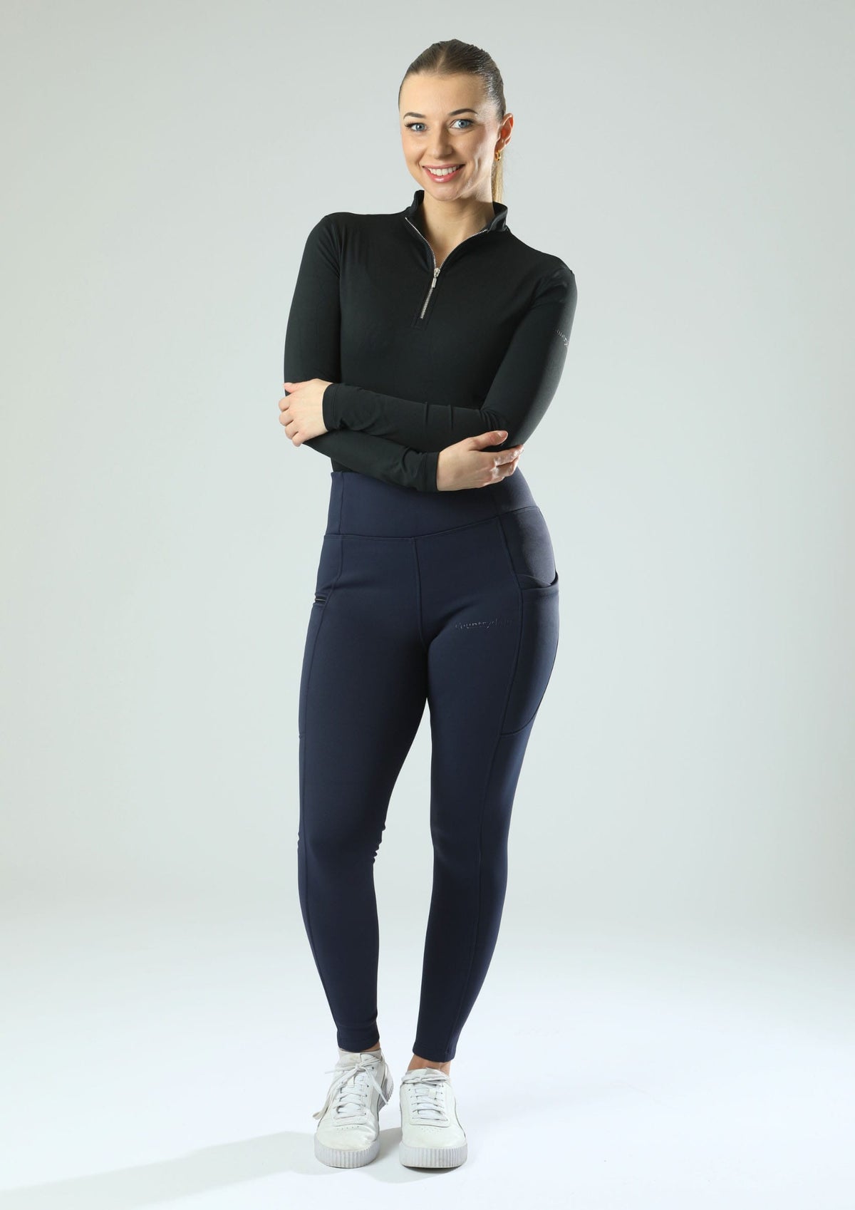 ThermoDry No-Grip Riding Leggings (Navy)