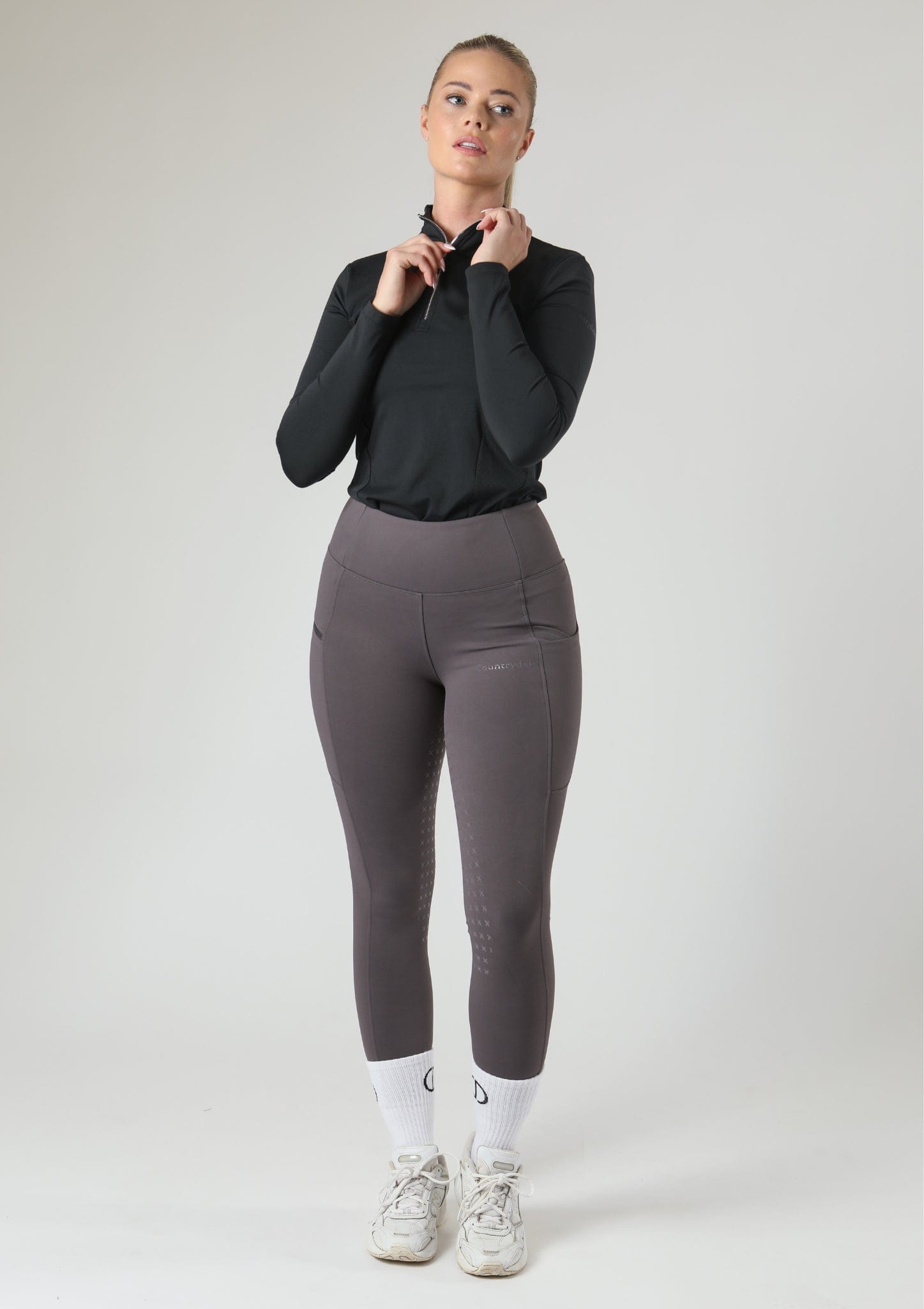 ThermoDry Full Seat Riding Leggings (Slate Grey)