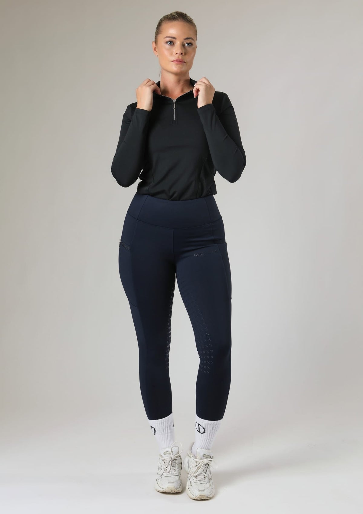 Leggings d'équitation ThermoDry à assise intégrale (Noir)