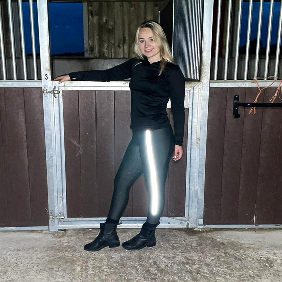 Reflective Pull On Riding Tights (Hunter Green)