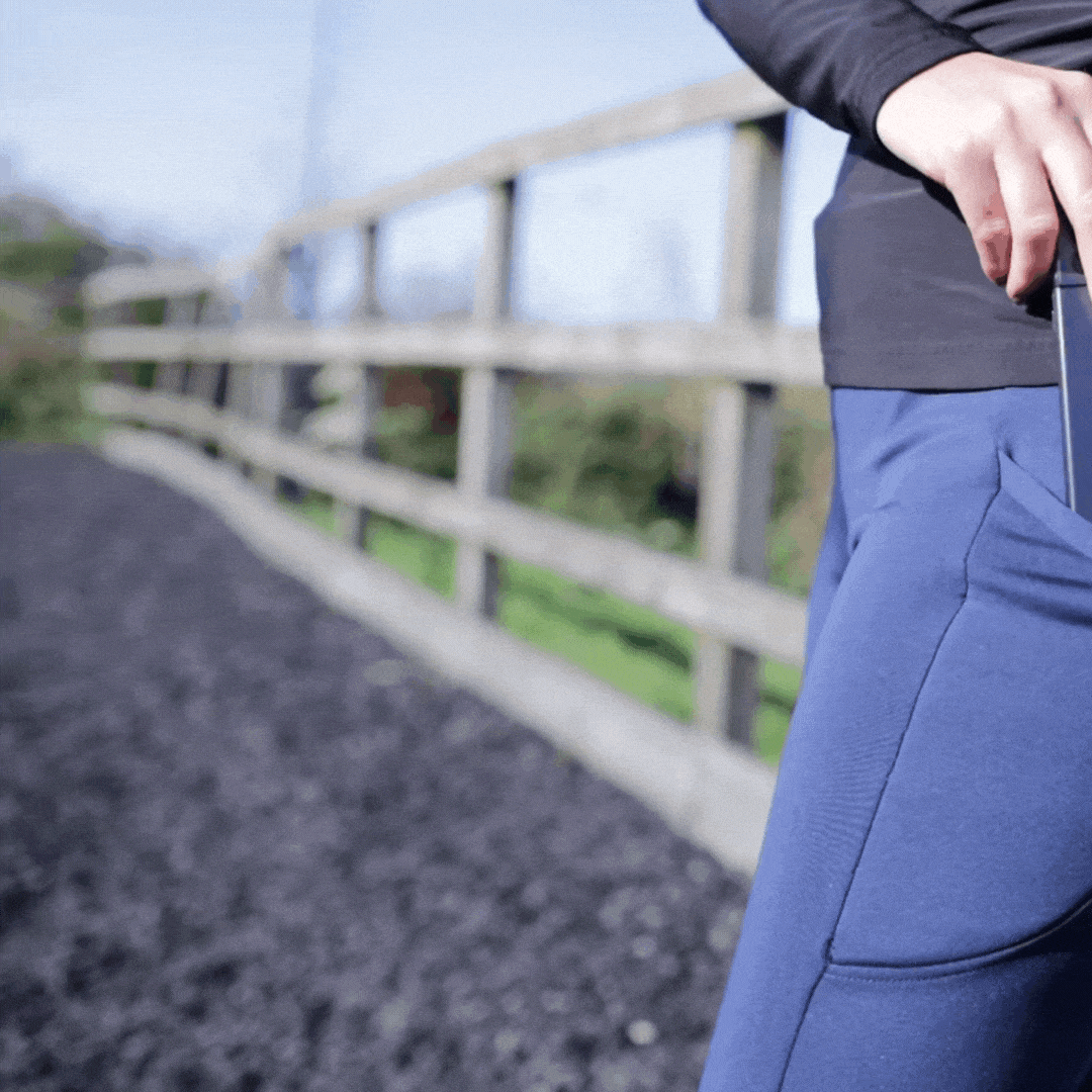 Leggings d&#39;équitation à enfiler ThermoDry (bleu marine)