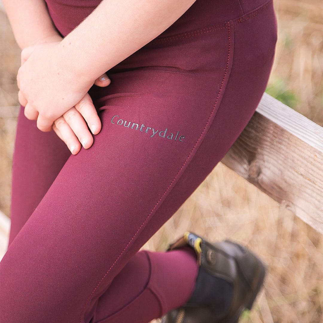 Kids Full Seat Riding Leggings (Wine) – Countrydale